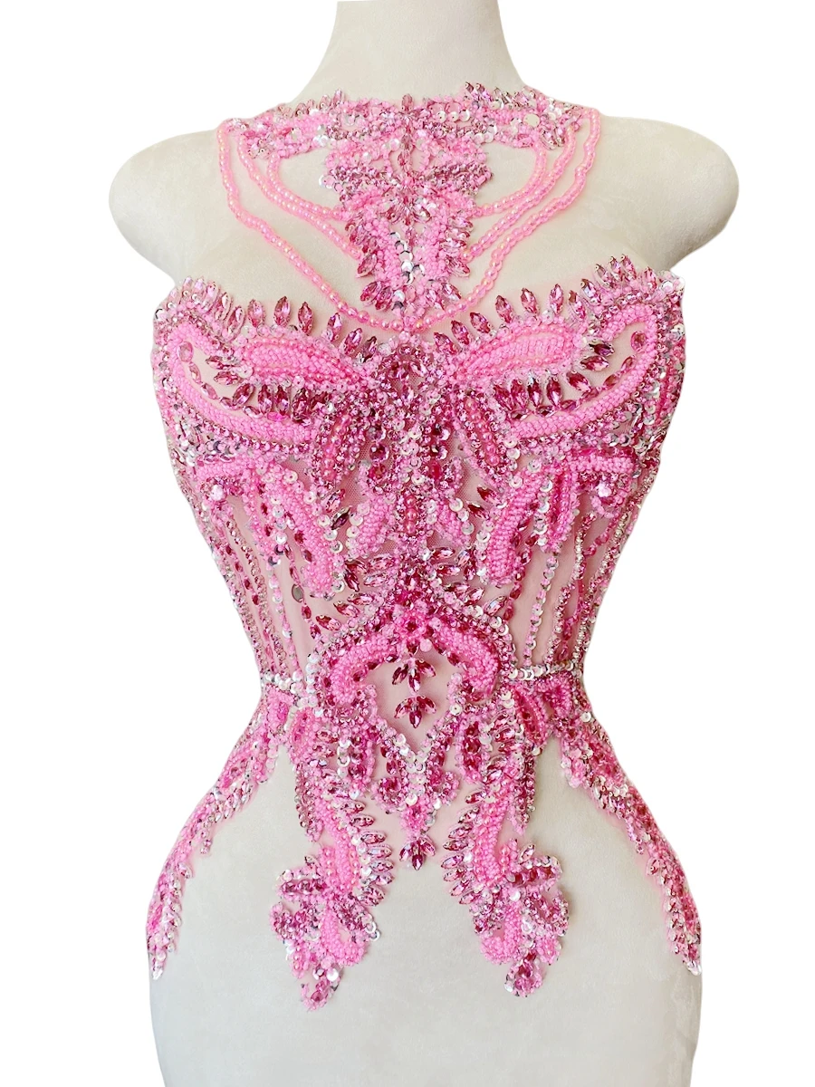 14 colori fatti a mano strass diamante materiale accessori fai da te perline tulle abbigliamento decorazione halter abito da sera tessuto