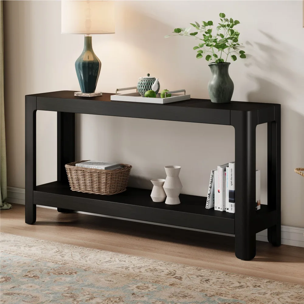 

Mirod Modern Farmhouse Console Table,Elegant Minimalist Design with Premium Wood Veneer and Rounded Corners