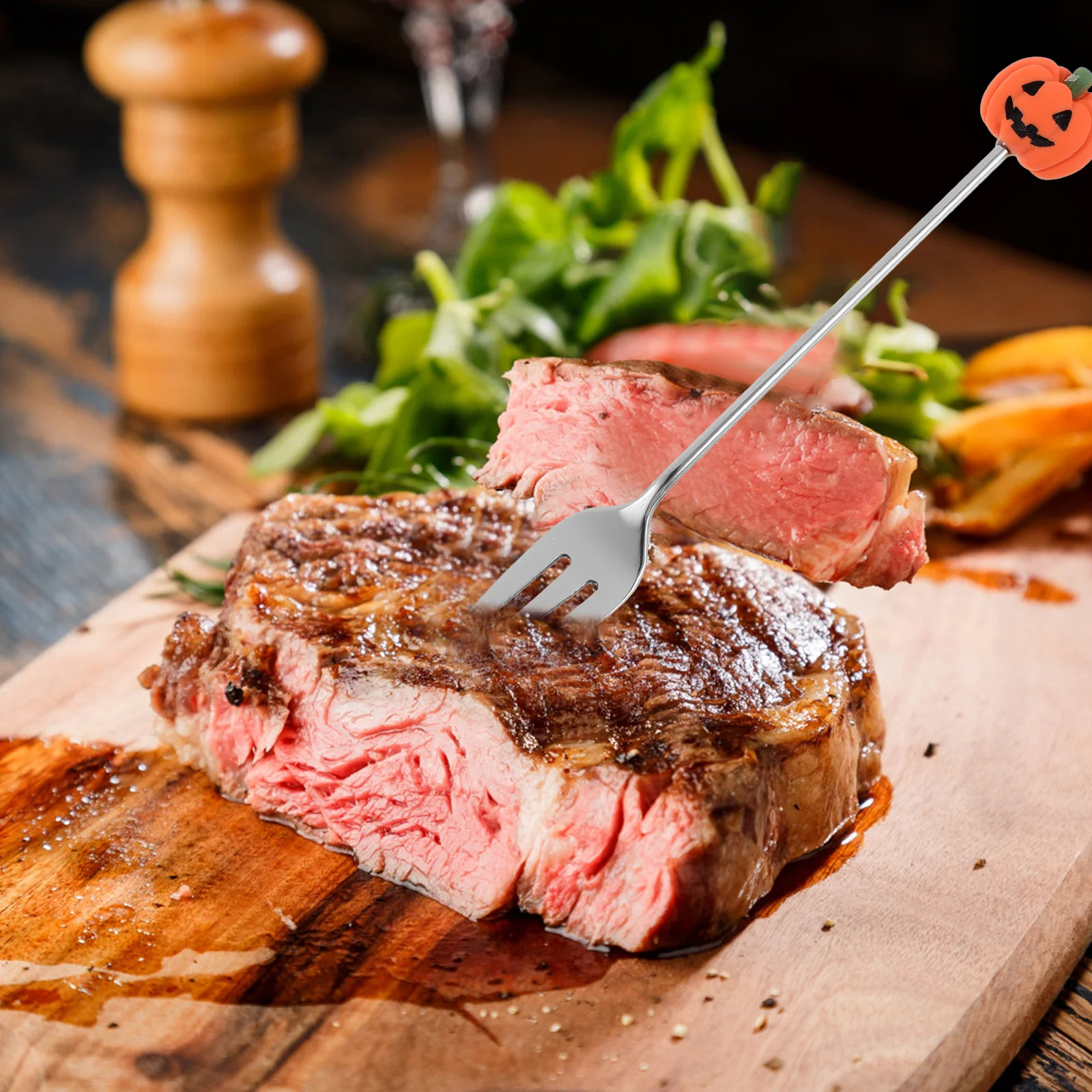 

6 Pcs Halloween Pumpkin Tea Spoons Stir Shape Fun Silver Cute Decorations for Cafe