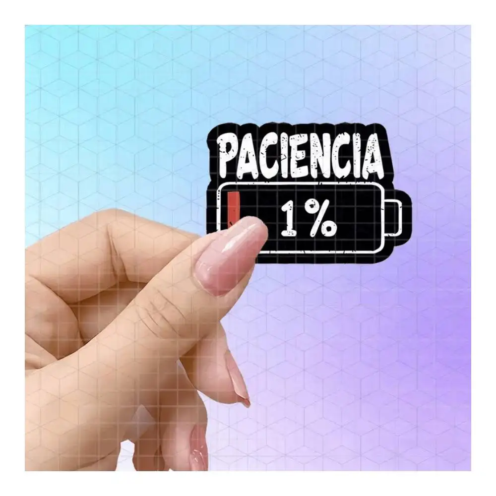 1% Patience Spanish Prank 3-inch Humor Sticker For Laptops, Phones, Water Bottles