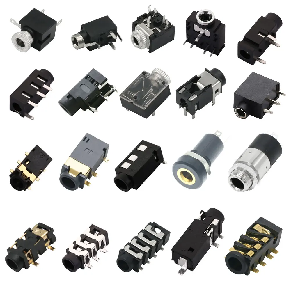 2.5MM 3.5MM Headphone Jack Audio Video Female Mono Dual Channel Stereo Jack Jack Socket Stereo Solder Panel Mount PJ-320D PJ-391