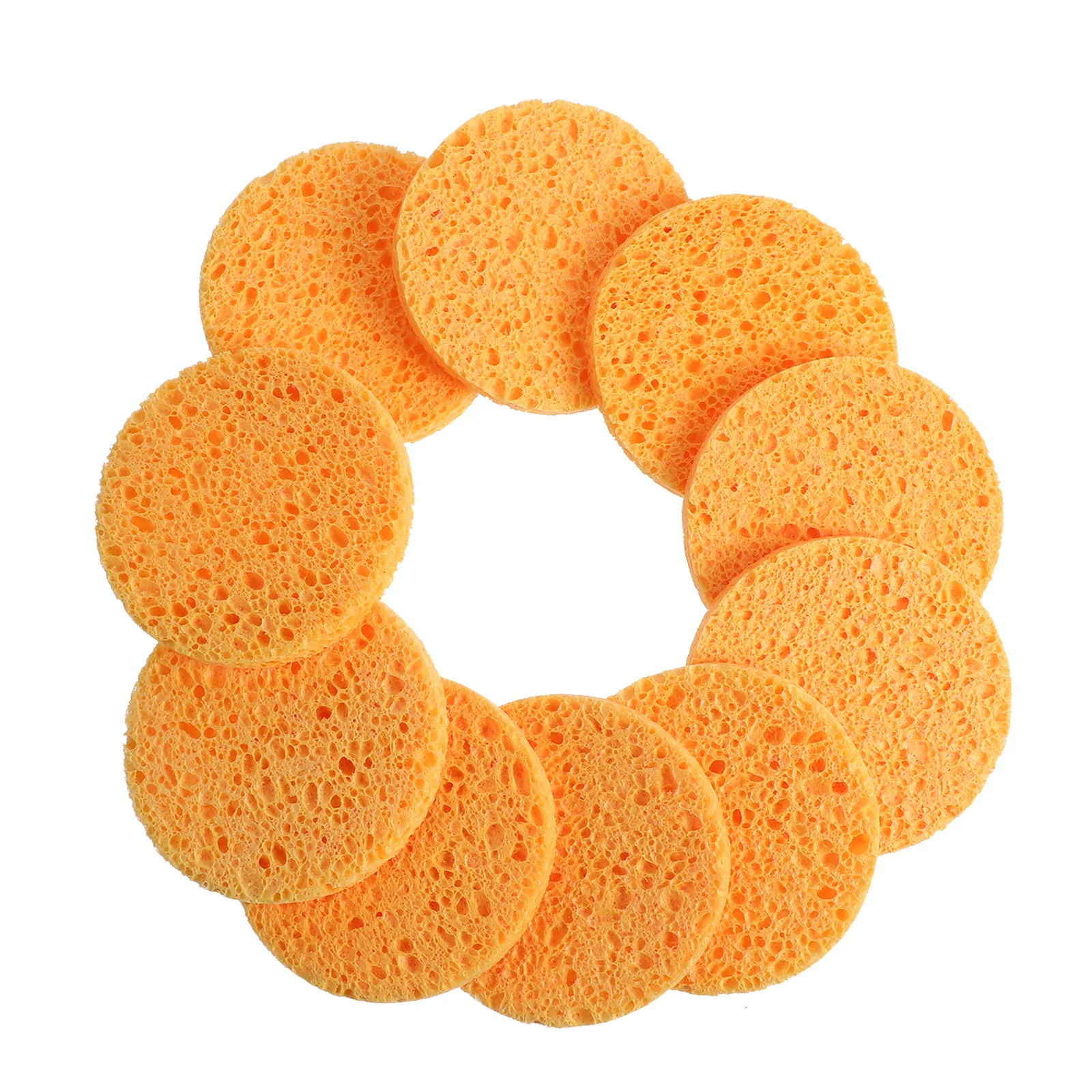 

10pcs Wood Pulp Facial Sponge Soft Cleansing Pad For Sensitive Skin Makeup Remover Puff Deep Pore Cleaning Face Care Accessories