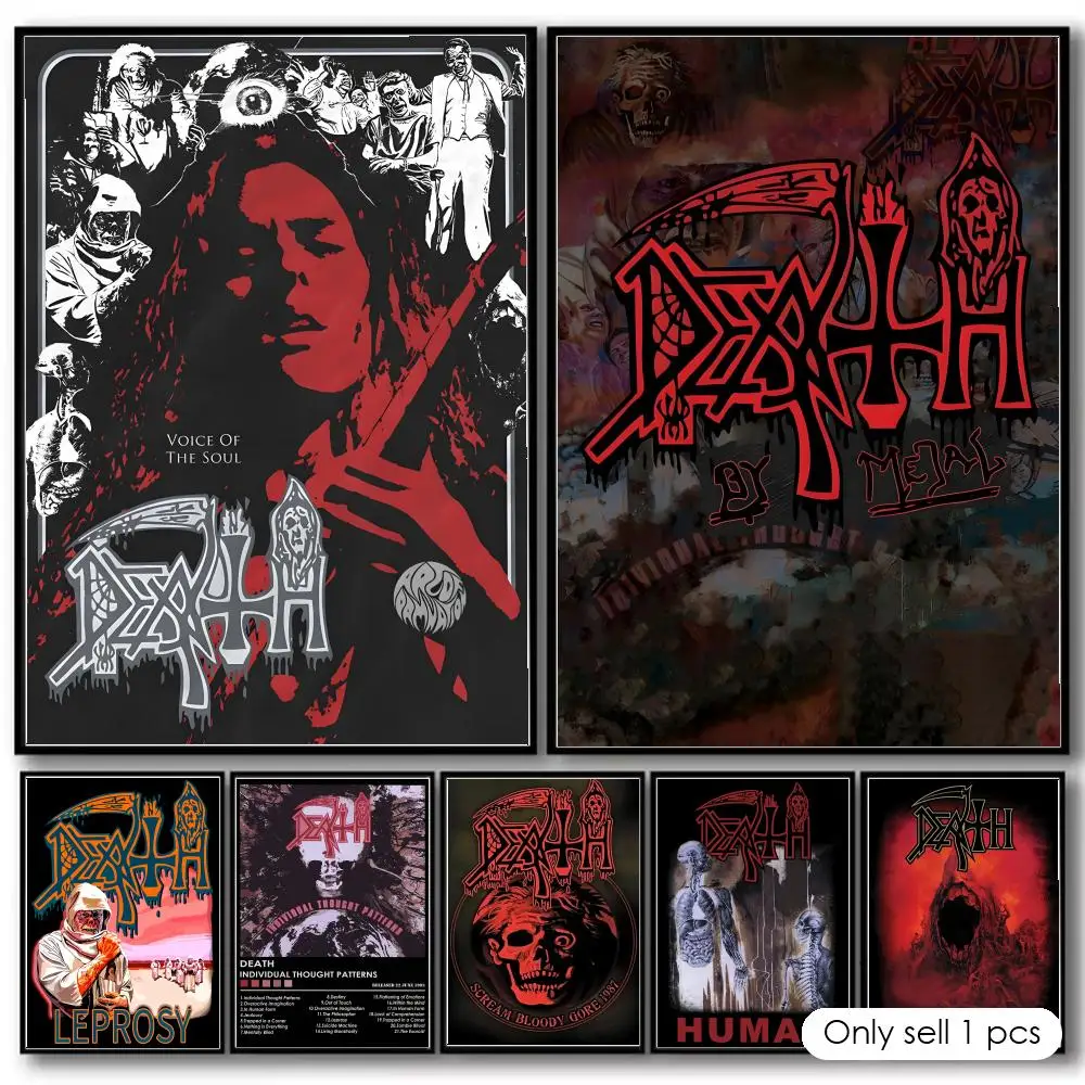 Rock D-Deaths Band Painting Calligraphy Canvas Poster Wall Art Prints for Living Room Bedroom Office Home Decoration Gift