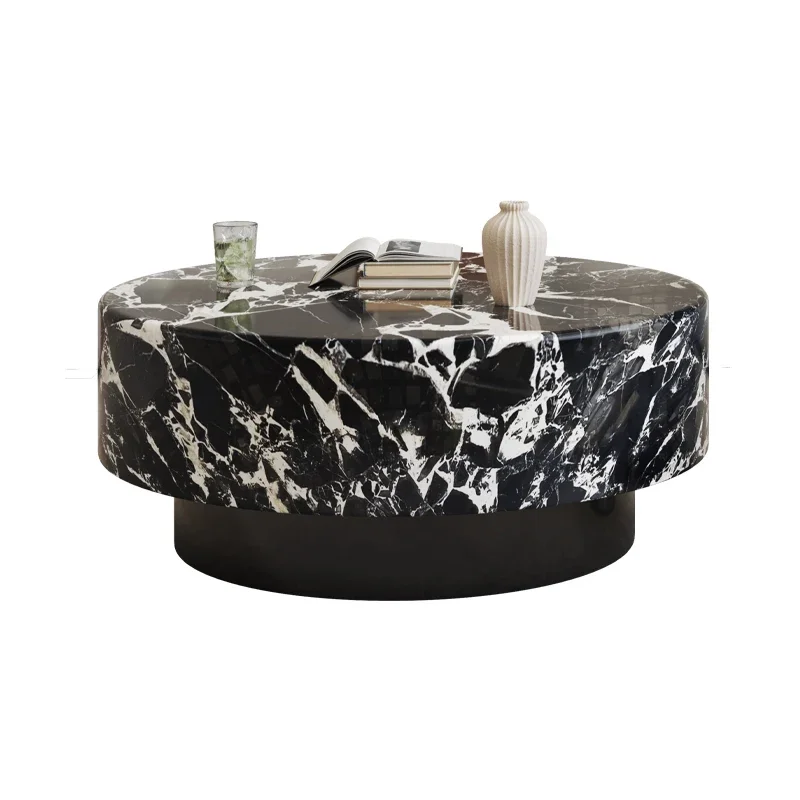 

Italian minimalist marble round coffee table combination home living room new high-end designer