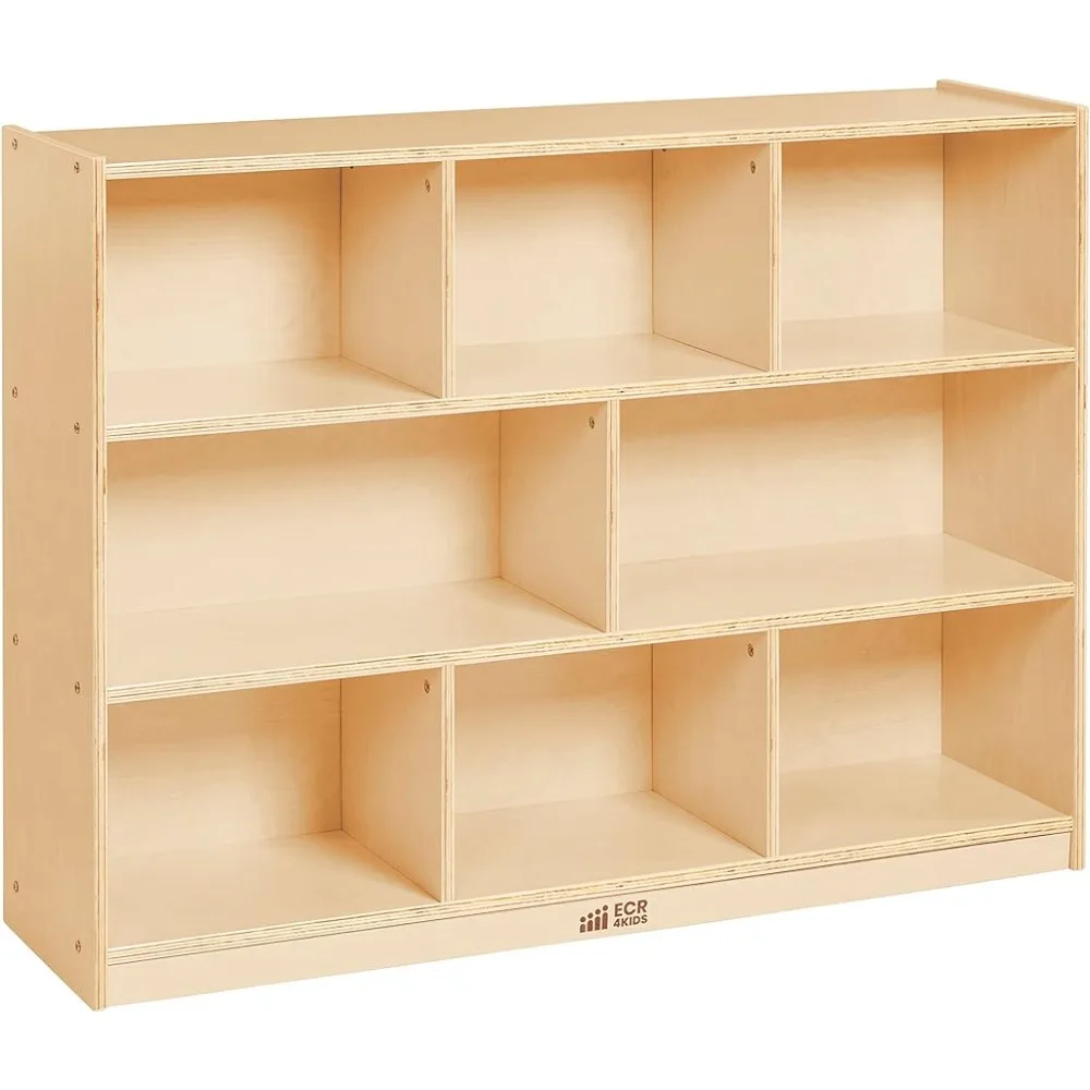 

8-Compartment Mobile Storage Cabinet Shelf 36in Bookcase Classroom Furniture Bookshelf Natural Freight Free Living Room Home