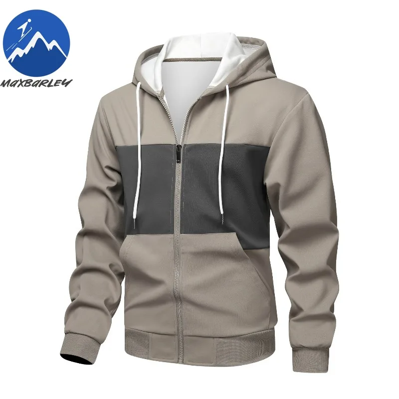 

Мужские толстовки Maxbarley с карманами на молнии, тонкий однотонный полуспортивный костюм, повседневные уличные толстовки с длинными рукавами, куртки, пальто