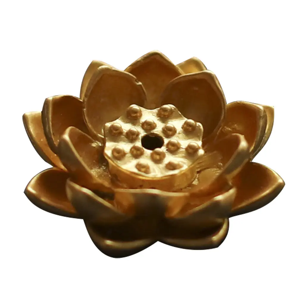 

1 pc Creative Lotus Shaped Mini Incense Burner Alloy Aroma Stand for Home Office Yoga Room Bedroom Study Hotel