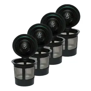 فلاتر القهوة القابلة لإعادة الاستخدام، كبسولة K Cups، Keurig 1.0 Brewers، Universal Fit، 4 قطع أفضل 10 ماكينة صنع قهوة كبسولة عالمية مبيعا - رقم 10