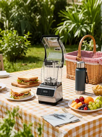 Smoothie commerciale avec couvercle anti-bruit, mélangeur multifonction, presse-agrumes, broyeur à glace à faible bruit, appareils de cuisine ménagers