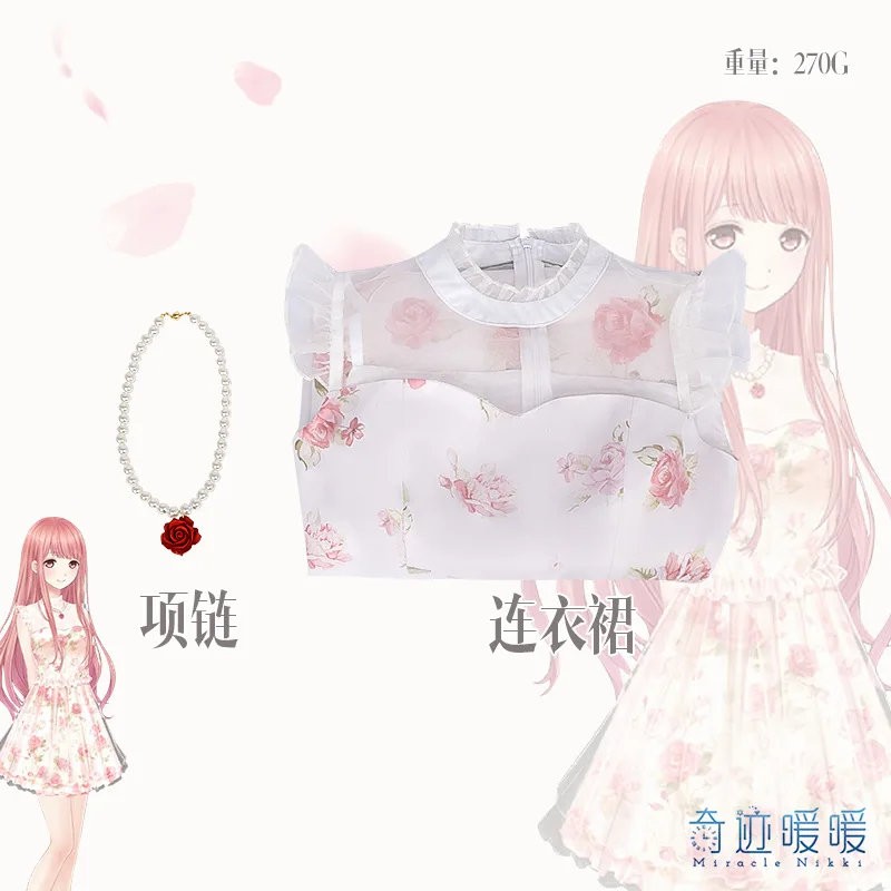 @ # $% Miracle Nikki COS Dress — классический игровой наряд с цветочным принтом, парик @ # $%^&* для лета/конвенции/магазина на Хэллоуин 1104224016   Магазин