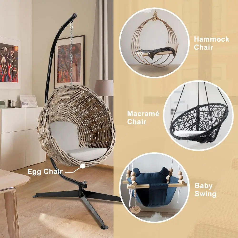 

Metal Hammock Hanging Stand, 360 Degree Rotation, 331 lbs Capacity