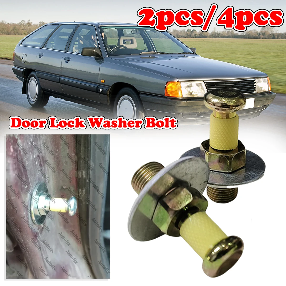2pc Auto Door Lock Striker Screw Washer Bolt Touch Latch Cotter Pins For VW Transporter Corrado Golf Jetta Passat Polo Scirocco