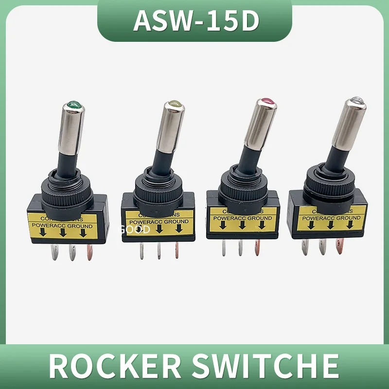 1PCS ASW-15D 12V 20A Car Auto LED Light Toggle Rocker Switch 3Pin SPST ON/OFF Sales for vehicles