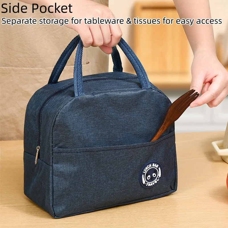 Thermal lunch box bag, student lunch box, lunch bag, waterproof and thermal lunch box, hand-held lunch bag for carrying around