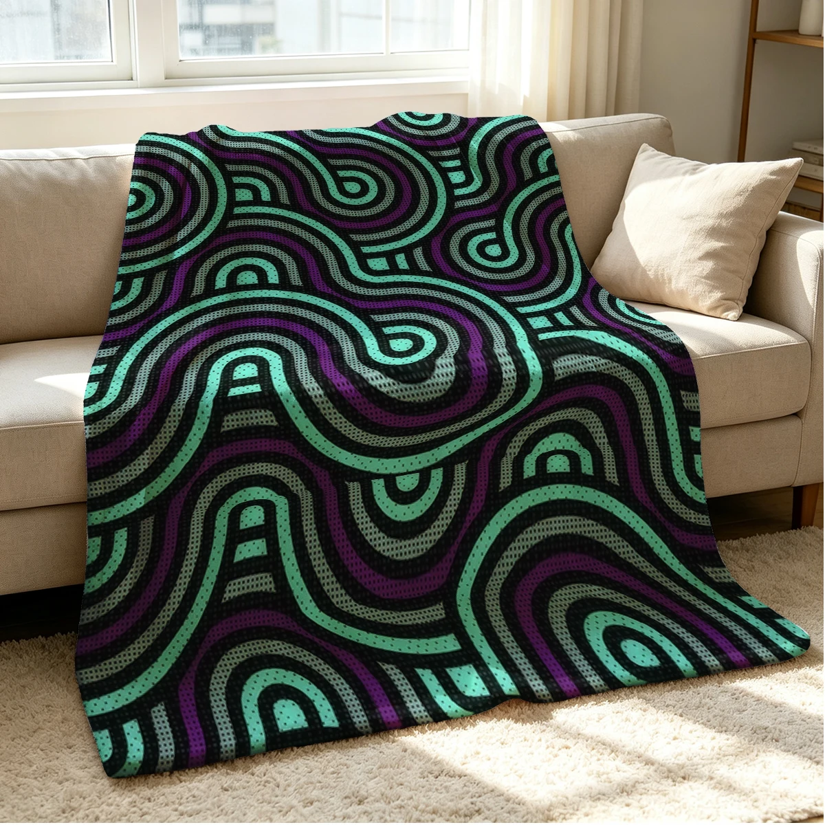 Twist Loop Flannel Blanket Warm Soft Halloween Christmas Couch Warm Cozy Decorative Decor Gift for All Season