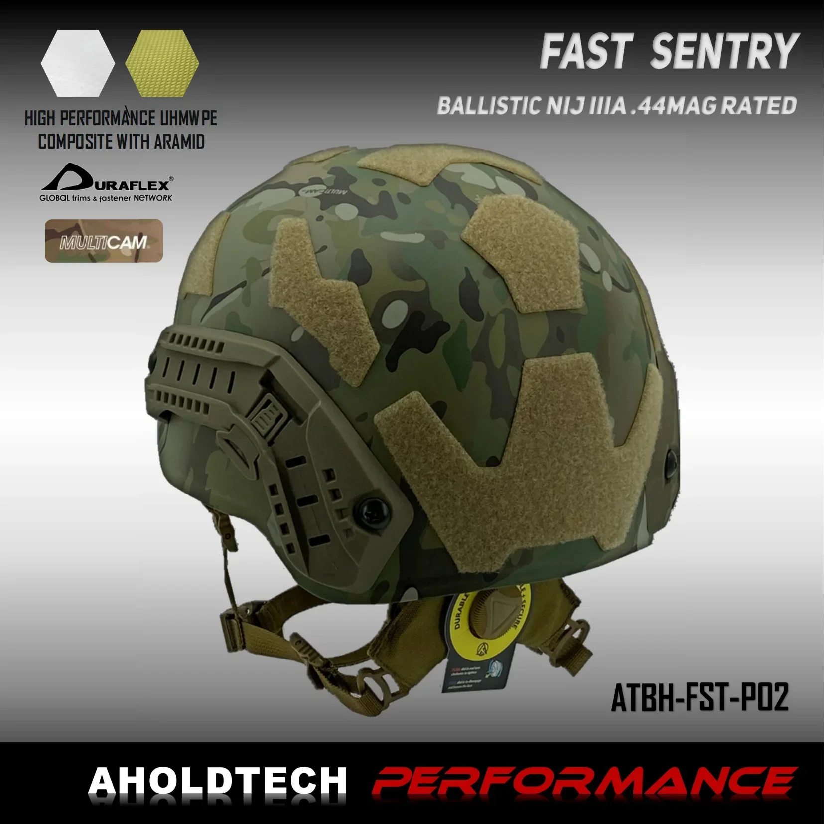 Aholdtech Bulletproof Helmet Tactical Performance FAST SENTRY Mid Cut Aramid+PE Ballistic NIJ 3AIIIA CAM FIT BOA Dial EPIC Liner