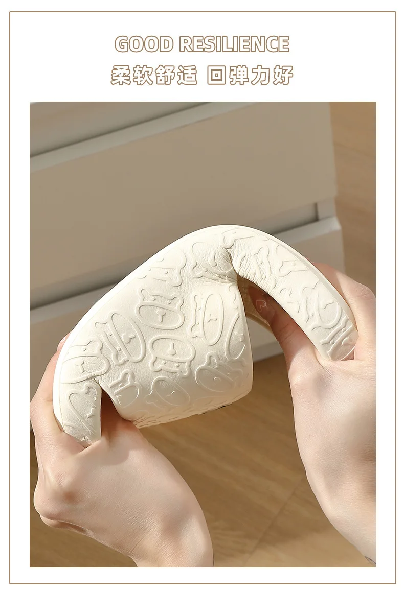 شباشب ذات ملمس ناعم للأزواج المنزليين، شباشب رائعة على شكل دب الحمام، ملابس رجالية في الخارج، شباشب صيفية للنساء