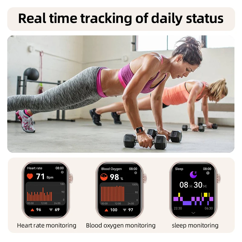 LIGE Fashion 1.83” HD Full Touch Screen Smart Watch Women Voice Assistant Bluetooth Call Men's Watches Health Monitor Smartwatch