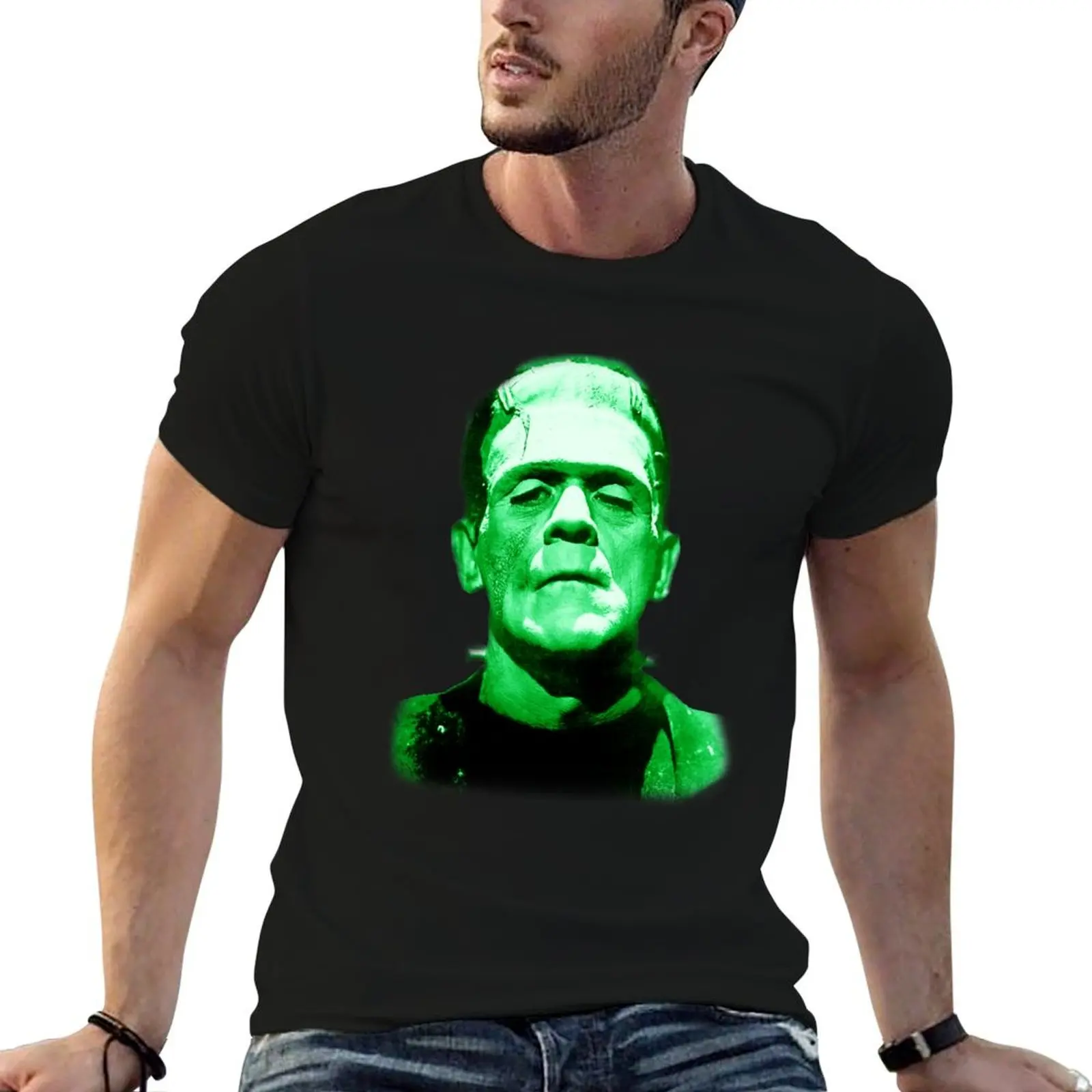 

Franky green T-Shirt man t shirts cotton t shirts for man graphic vintage t shirt custom print T-Shirt