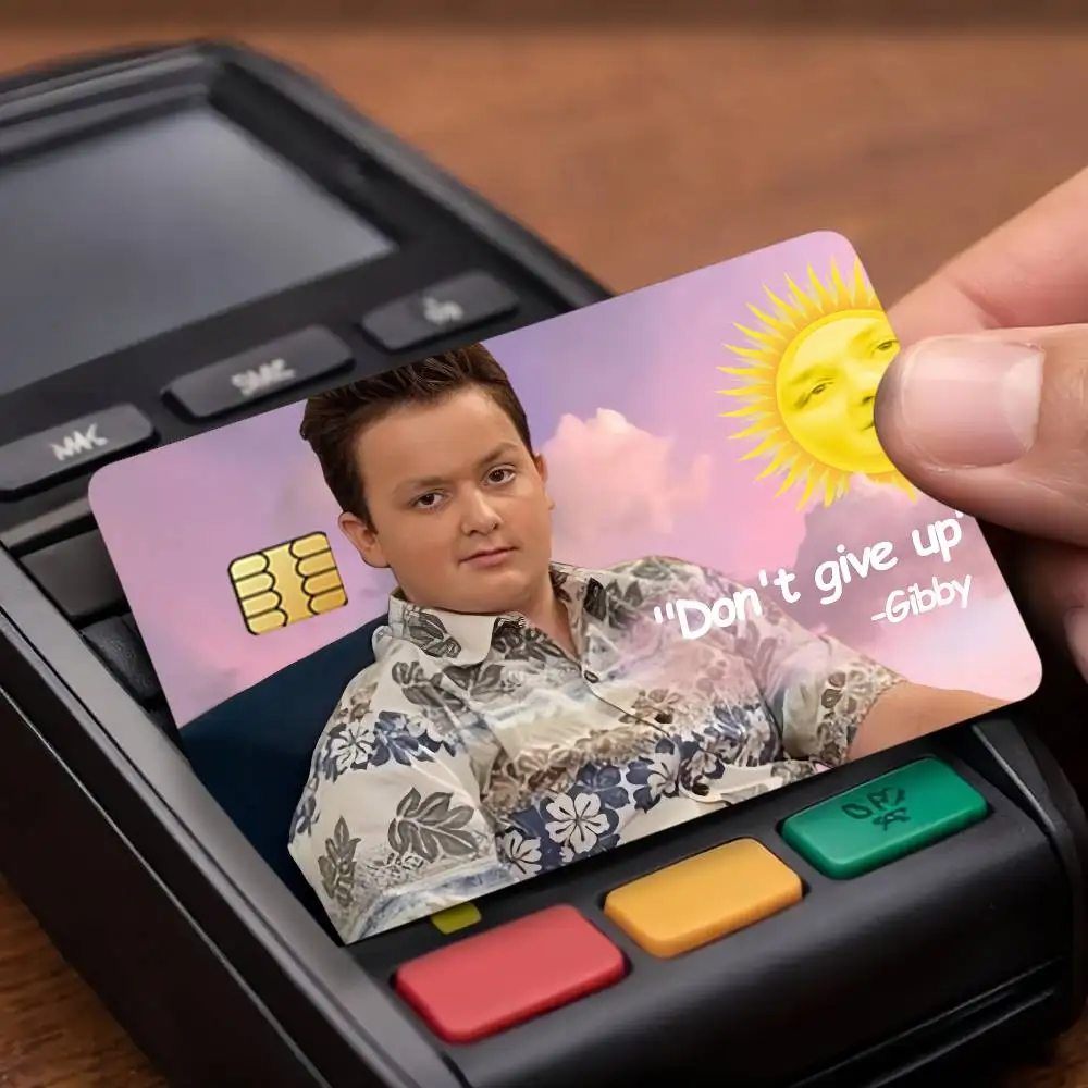 Tv Show I-Icarly Gibby Funny Credit Card Public Transportation Cards Protective Sticker Waterproof Card Face Decoration 4PCS
