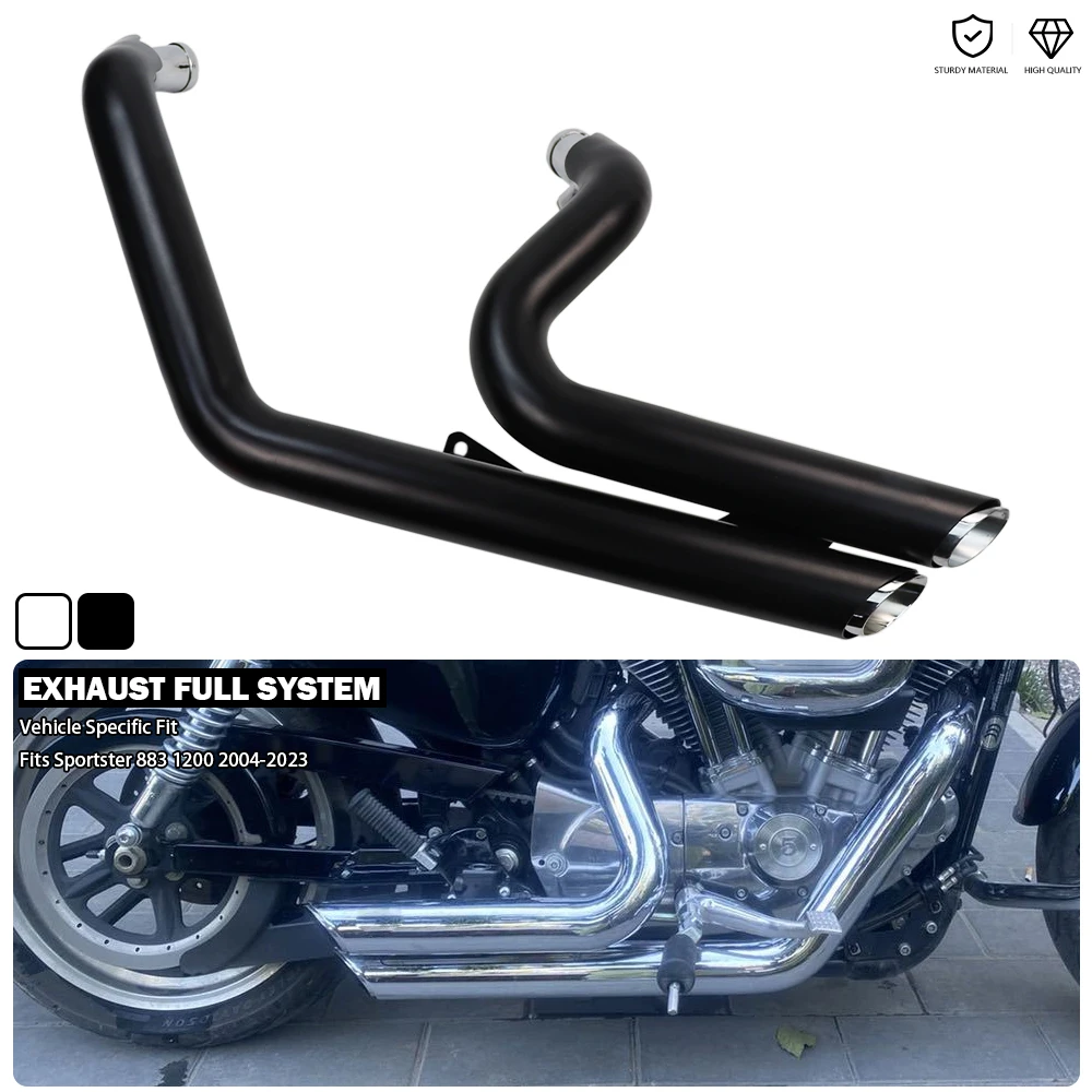 

Exhaust Full System Dual Silencer Twin Slash Cut Muffler Fits For Harley Sportster XL 883 Iron 1200 Custom X48 72 XL883 XL1200