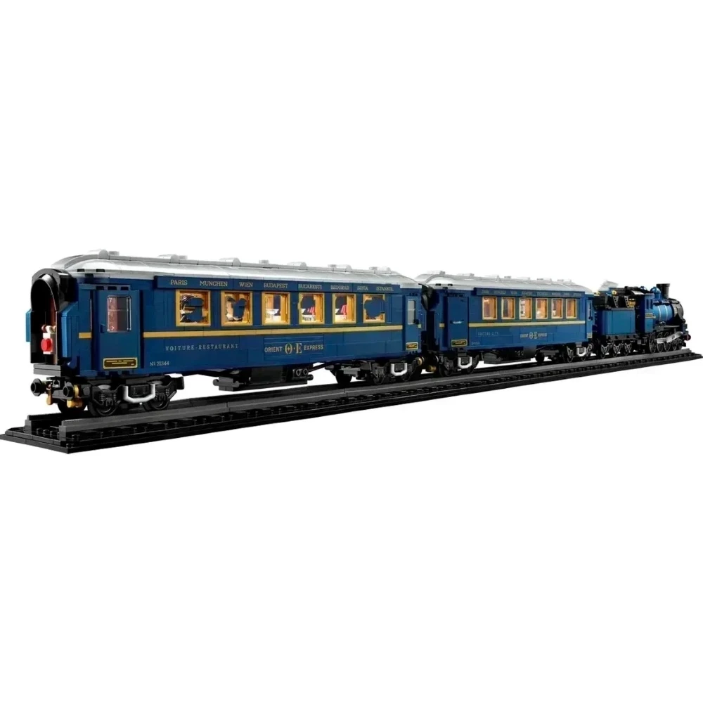 Em ideias em estoque blocos de construção de trem expresso oriente 140th aniversário tijolos de trem de luxo 21344 brinquedos diy para crianças presentes