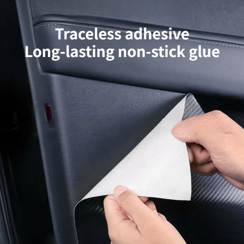 Car Accessories Tesla Model 3/Y Glove Box Anti-kick Pad Carbon Fiber Door Anti-kick Sticker Interior Protection Assecories