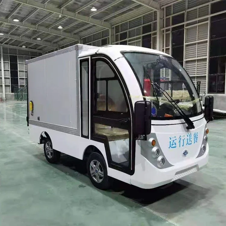 Cargo box electric truck with a battery life of 100 kilometers four-wheeled truck