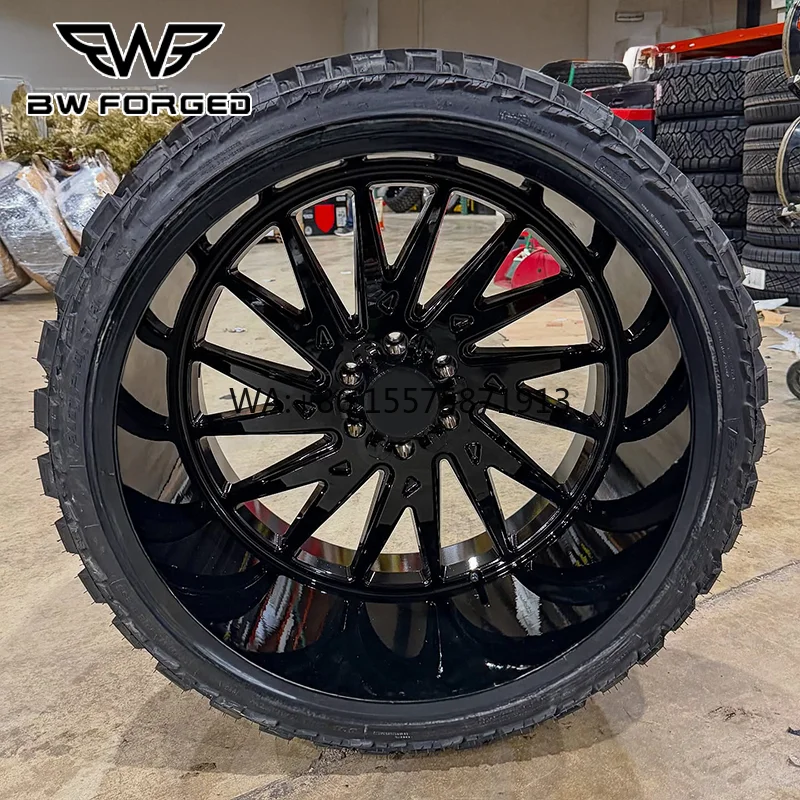 

20x10 22x12 24x12 24x14 26x14 26x16 Glossy Black Forged Truck Wheel 6x139.7 for F350 F250 silverado 1500 2500 Gmc1500 2500