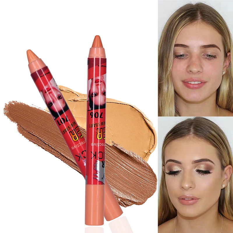 Impermeável Face Cover Sticks, Corretivo Pen, Esconder Spots Blemish Cream Foundation, Cosméticos de pele brilhante, Ferramentas de maquiagem de contorno