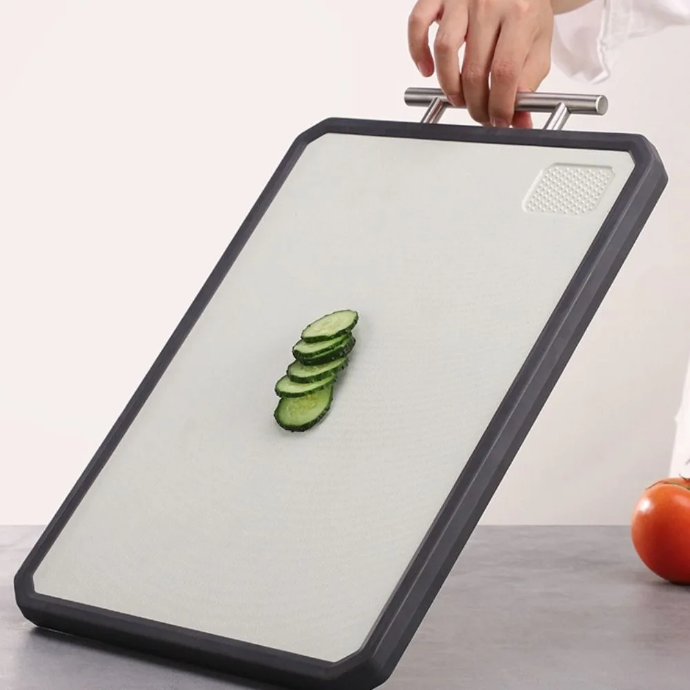 

Double Sided Use Stainless Steel Cutting Board Mildew-resistant Anti-Slip Meat Chopping Board Rectangular Scratch Resistant