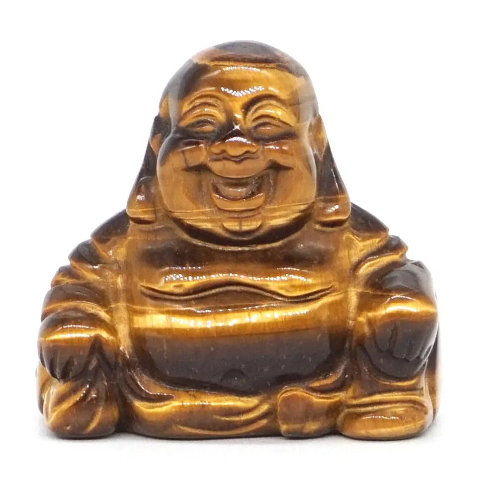 Maitreya Happy Laughing Buddha Figurine Natural Stone Carved Crafts Quartz Crystals Healing Reiki Gemstone Statue Room Decor1.2