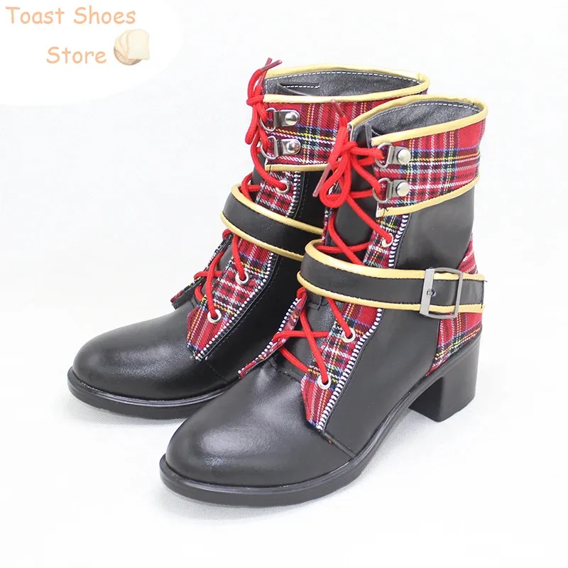 

qq98Epel Felmier Game Twisted Wonderland, красные туфли из искусственной кожи, реквизит для костюма, карнавальные ботинки на Хэллоуин, реквизит для косплея