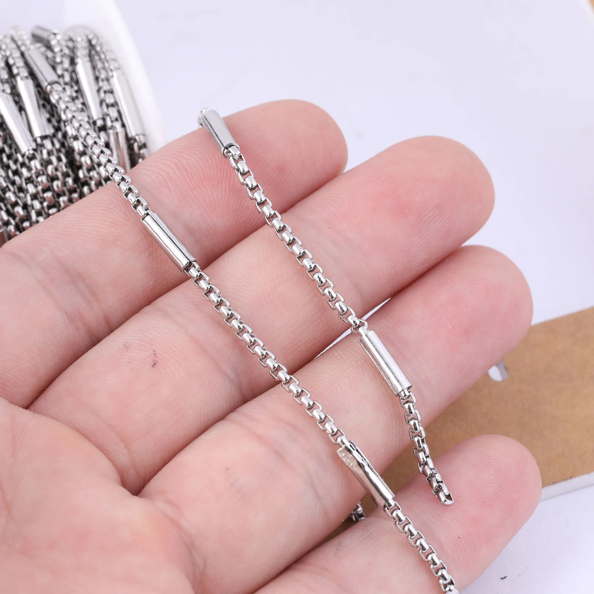 10meters/roll Stainless Steel 2.0mm Tube Chains For Jewelry Making Supplies Diy Pendant Necklace Chain Findings