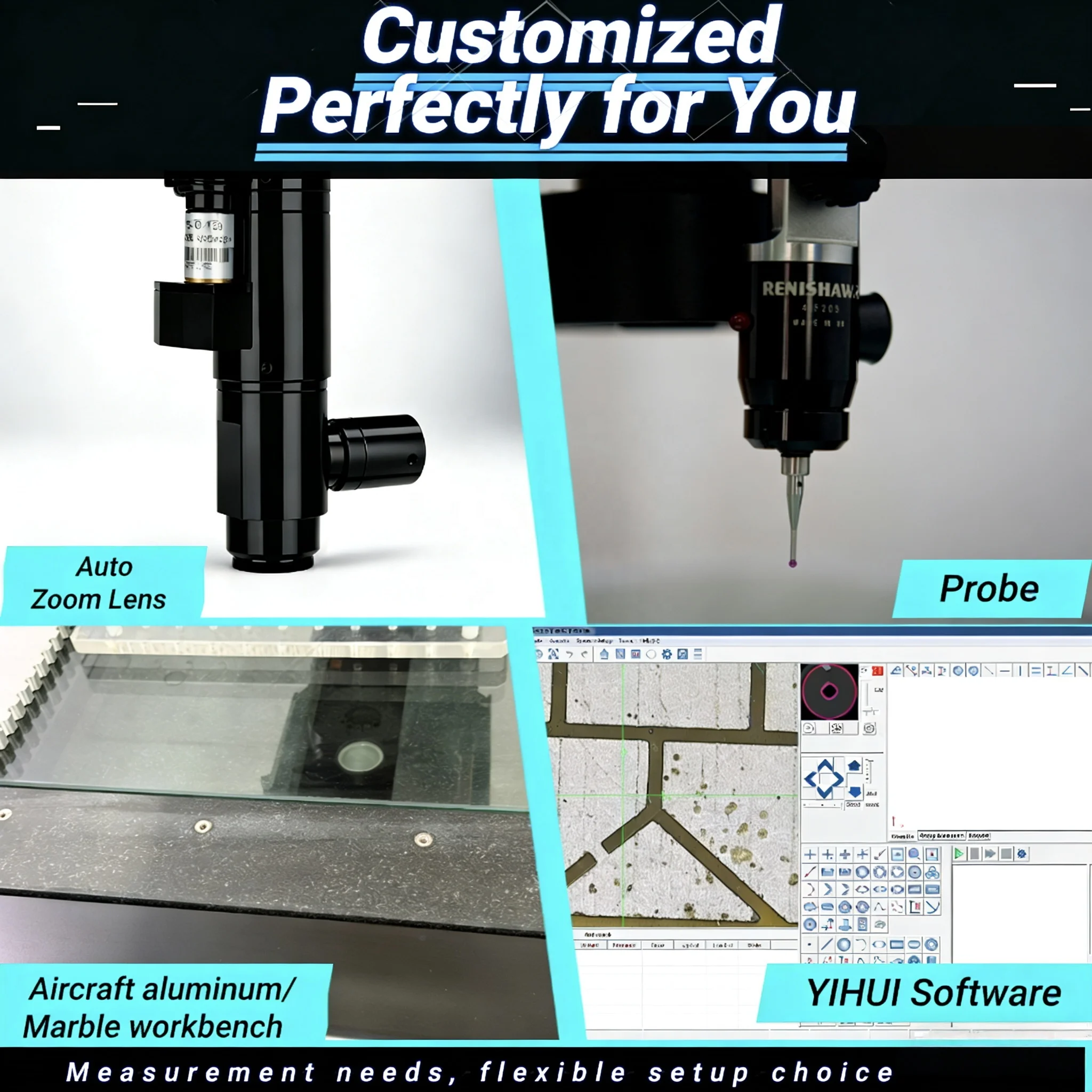 Optical Vision Probe Combined Coordinate Measuring Machine High Accuracy IP65 Protection For Lab End Batch Production Inspection