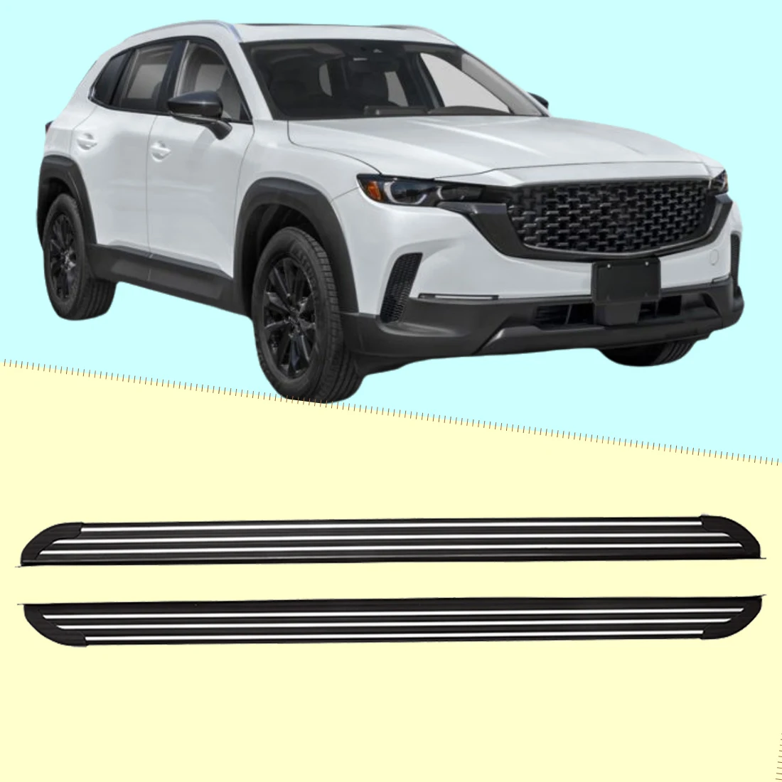 2PCS Side Step fits for Mazda CX-50 2022 2023 2024 Running Board Nerf Bars Stairs Aluminium Pedal