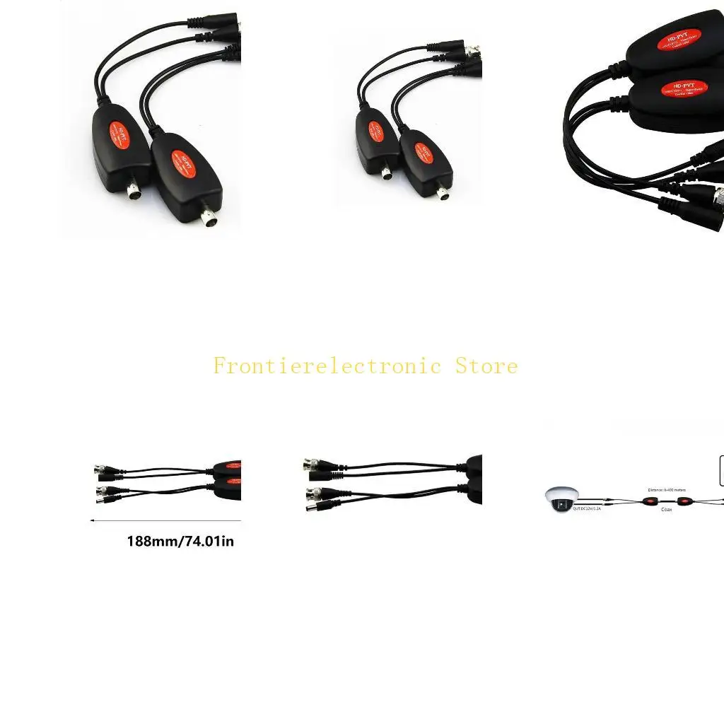 

G8DB AHD CVI CCTV Camera Power Video Transmission BNC Video Cable Up to 400M PVT Power Video Transmitters Monitoring