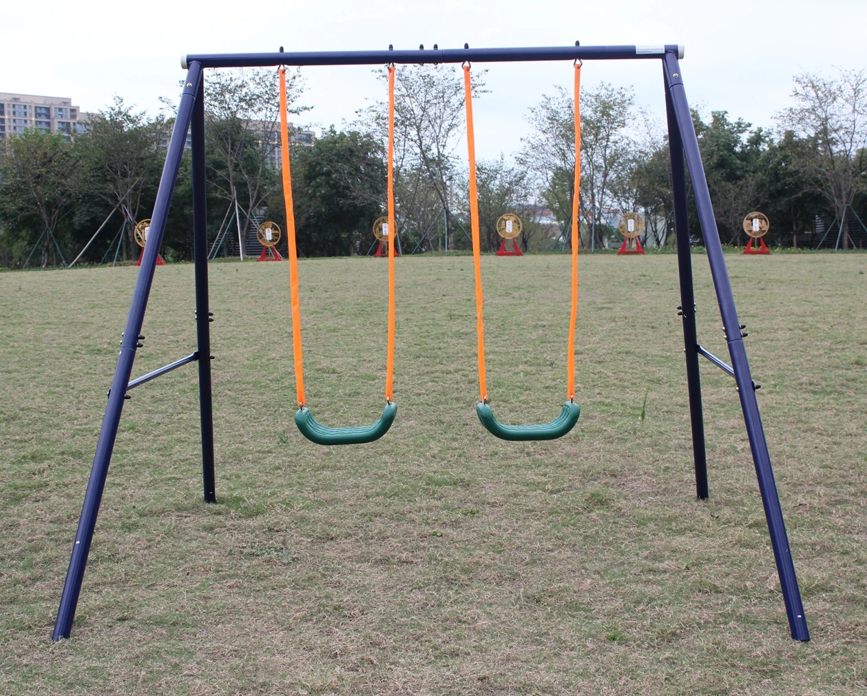 Balançoire, balançoire double, adaptée aux enfants de 3 à 8 ans, capacité de poids totale de 90,72 kg, construction robuste