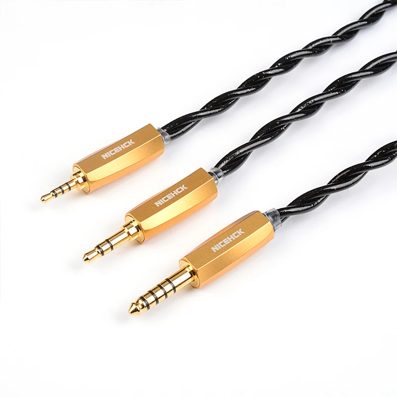 NiceHCK-Cable de Audio BlackSoul HIFI Chapado en plata, aleación de 5 elementos + Cable de aleación de tierras raras, 4,4mm, 2 pines, MMCX, para S08, NX7MK4, F1 PRO