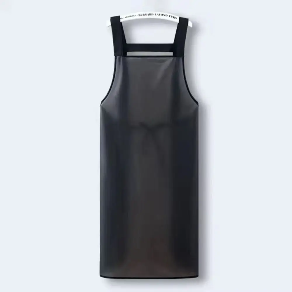 Waterproof Kitchen Apron Household PVC Oil Resistant Work Apron Transparent Black Dirt-Proof Cleaning Aprons