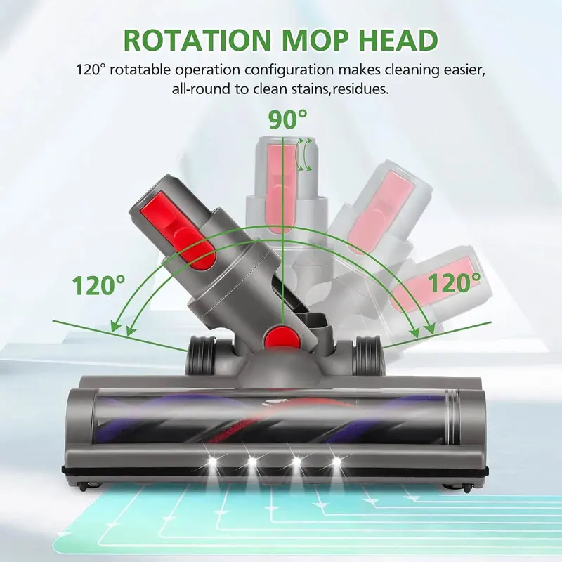 Rollenbürstenkopf Ersatz für Dyson V7 V8 V10 V11 V15 Akku-Staubsauger Schnellverschluss-Motorkopf mit LED-Scheinwerfer