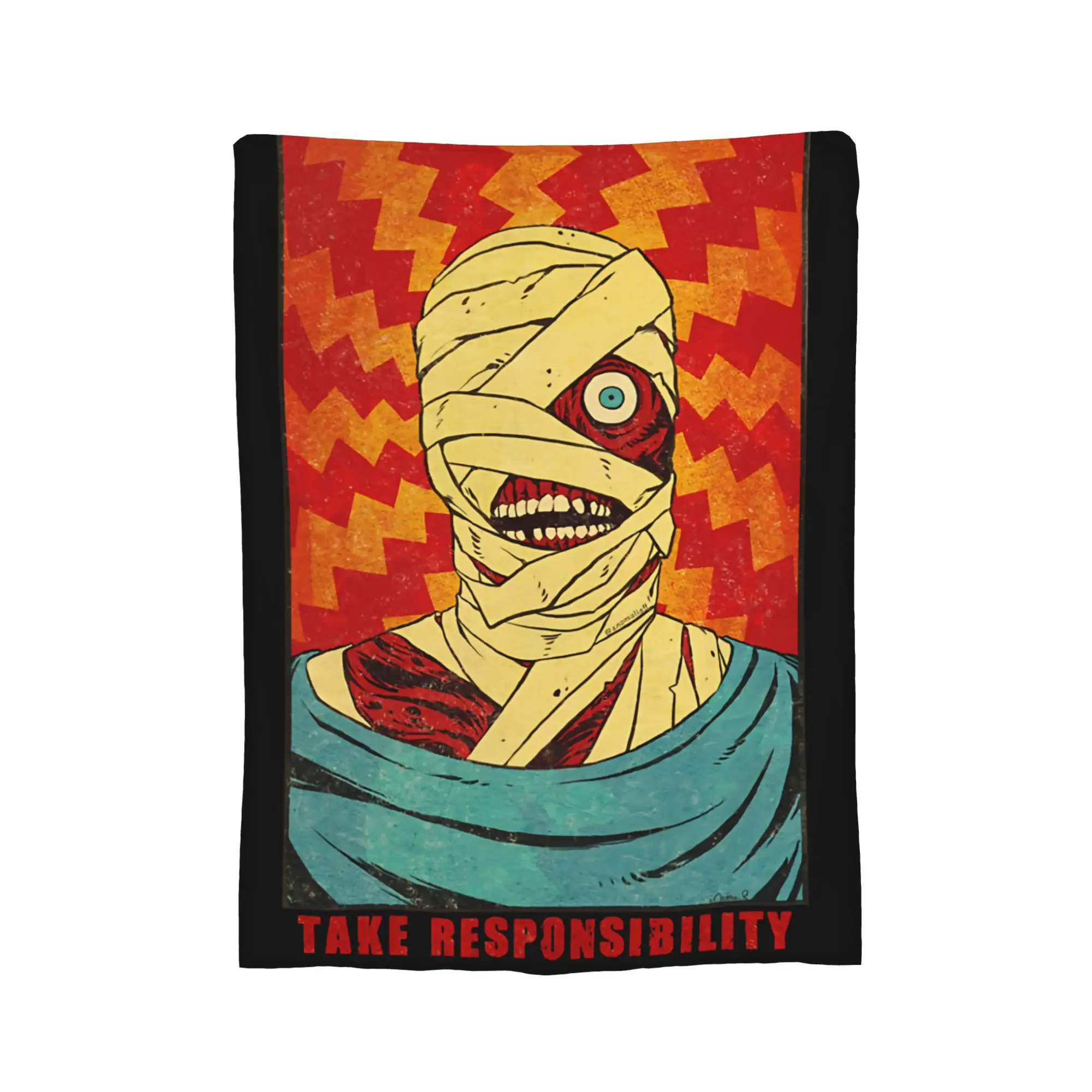 Curly Says   Take Responsibility Mouthwashing Blanket Cover Fleece  Super Warm Throw Blanket for Airplane Travel Bed Rug