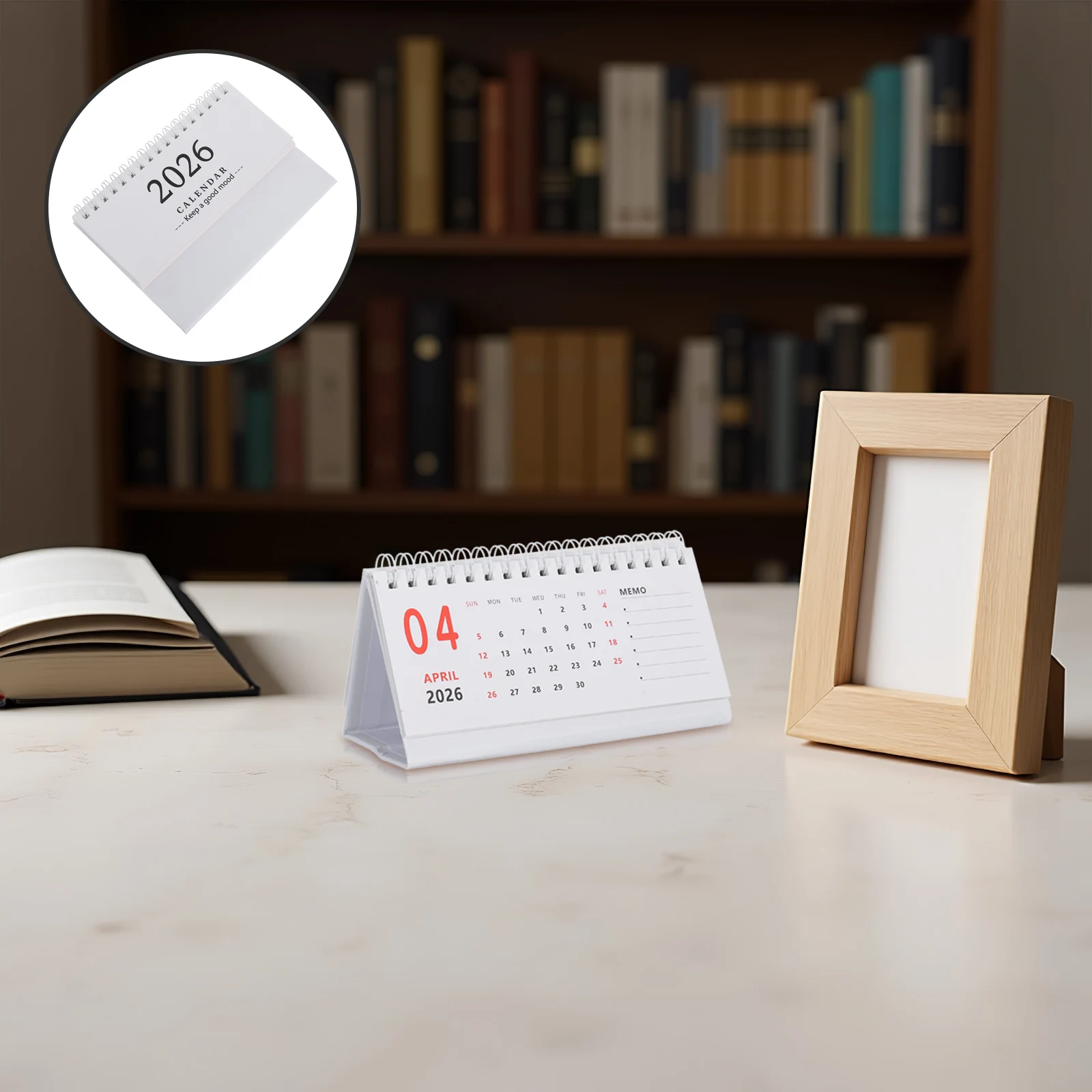 

18-Month 2025-2026 Mini Standing Flip Desktop Planner For Office Home School Scheduling Supplies Space-Saving Design Small