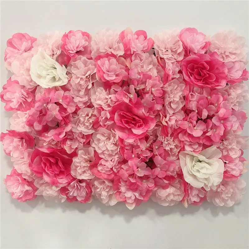 Roze Zijde Roos Bloem Muur Kunstbloem Achtergrond Paneel voor Bruiloft Baby Douche Verjaardag Thuis Feestdecoratie Kamer Decor