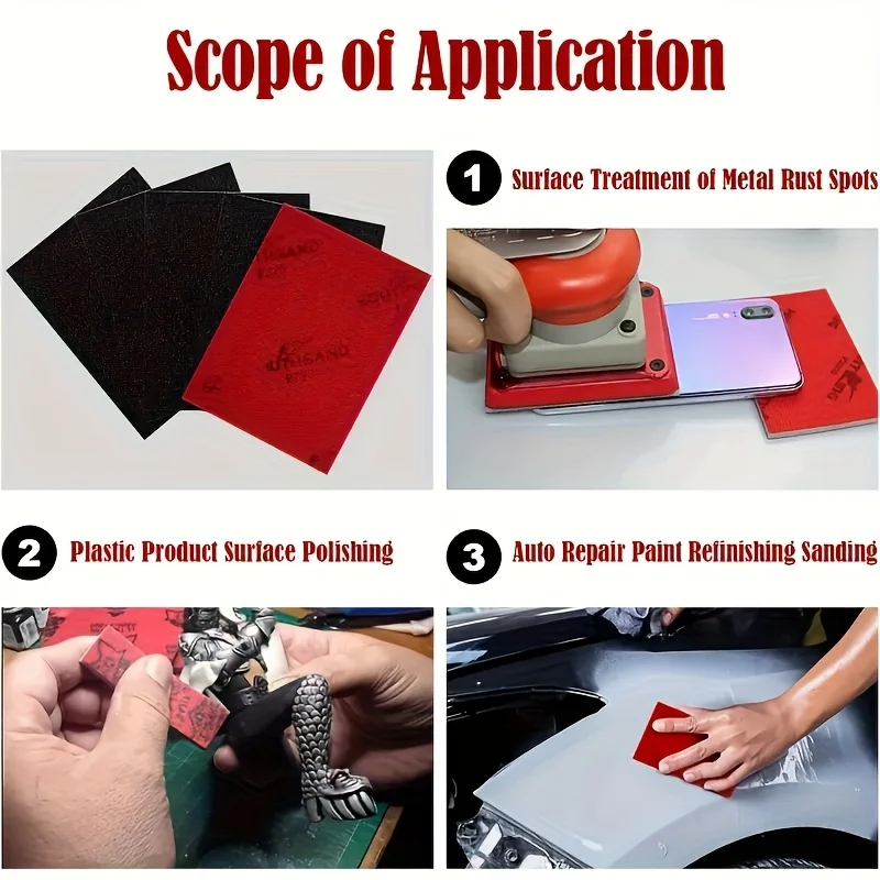 10 قطعة 75x100 مللي متر الرملي الإسفنج الترا غرامة الرملي الإسفنج منصات لينة رغوة الرمال كتلة الرطب الصنفرة لنموذج دريوال الخشب المعدني #4