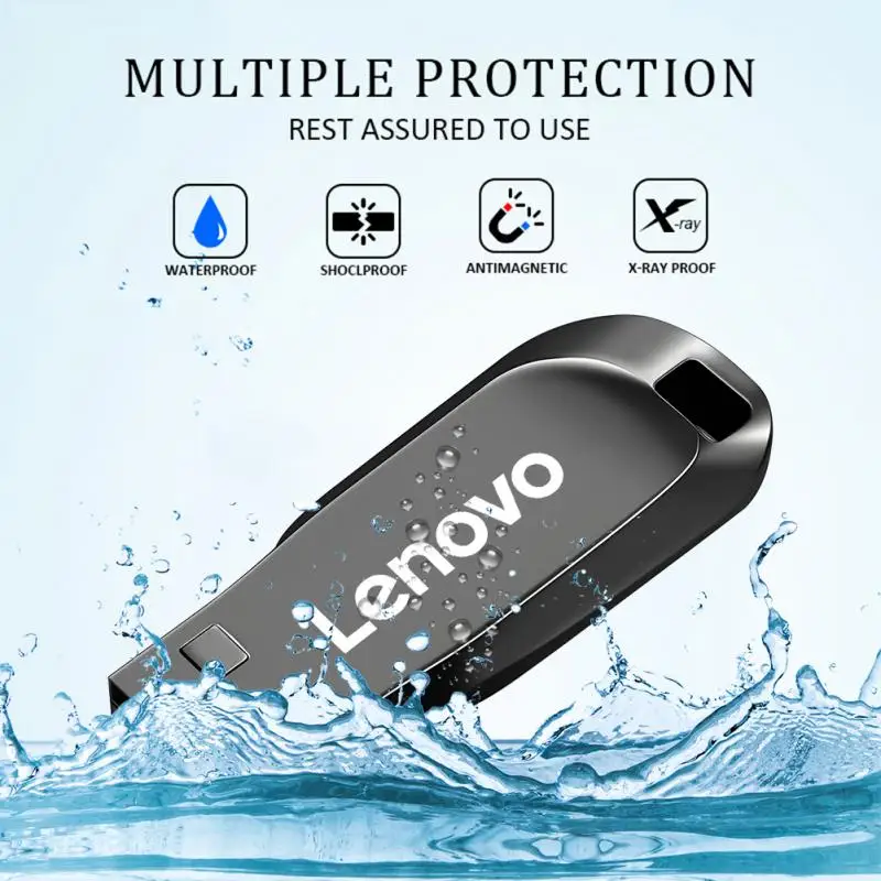 레노버 메탈 플래시 드라이브 메모리, PC용 방수 USB 스틱, 고속 OTG 펜 드라이브, 2TB USB 3.0, 1TB, 512GB, 256GB, 128GB, 64GB, 32GB