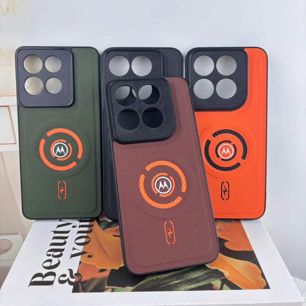 Magnetische Handyhülle für Motorola Moto Edge 40 50 Neo 60 70 Fusion Max X70 Air Pro 60s G86 G67, stoßfeste Schale aus Power Tech-Gewebe