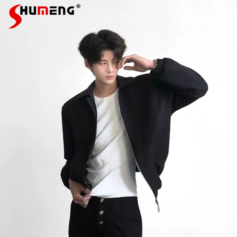 

Fashion Embroidered Jackets Men's 2026 Spring Autumn New High-end Comfort Trendy Coats Simple Long Sleeve Stylish Handsome Tops