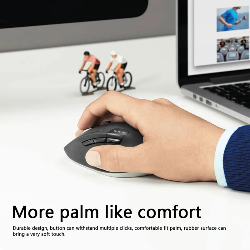 لوجيتك M720 الترياتلون متعدد جهاز ماوس لاسلكي بلوتوث USB توحيد استقبال 1000 ديسيبل متوحد الخواص 8 أزرار لأجهزة الكمبيوتر المحمول ماك iPadOS