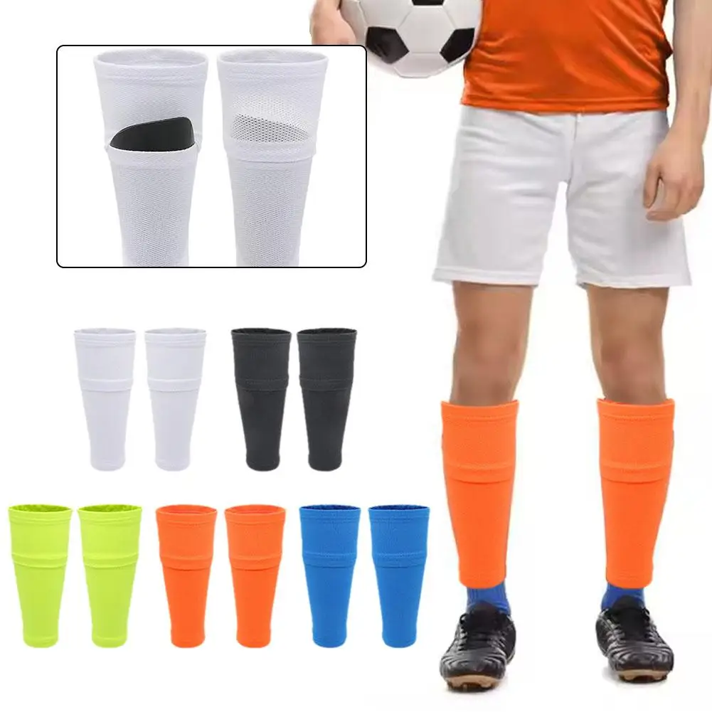 Soft Breathable Nylon Football Shin Holder Instep Socks Socks Shinguards Legging Shields Guards Pads Sleeves Shin Teens Foo B7V0